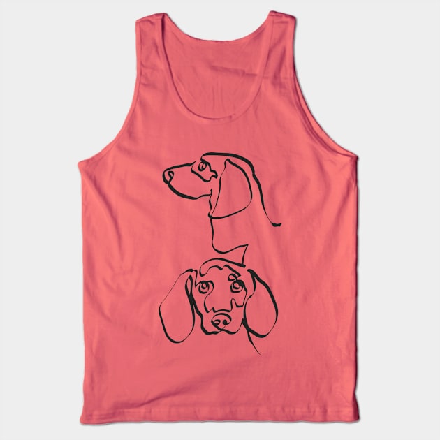 Abstract Line Beagle Tank Top by huebucket